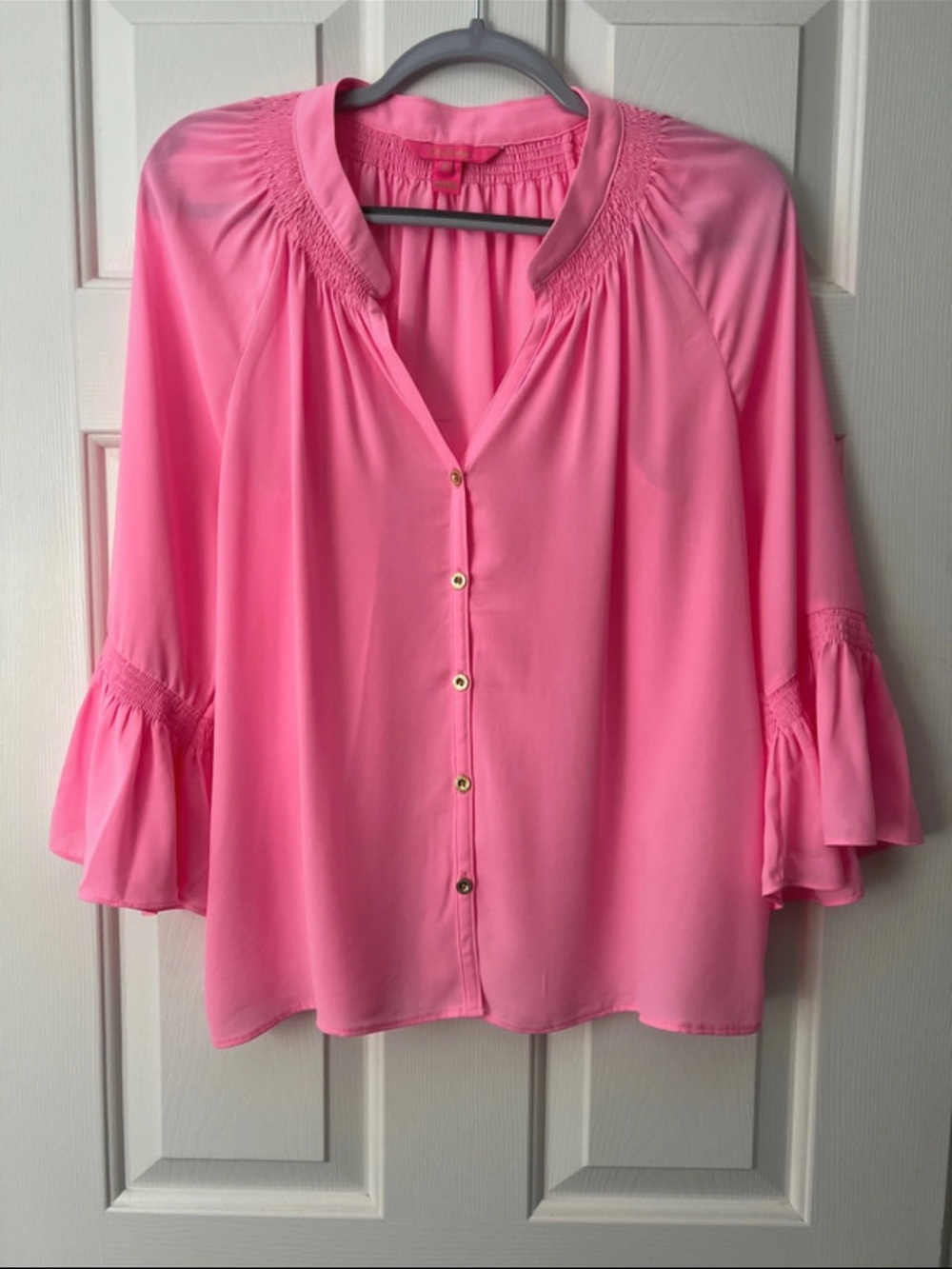 Lilly Pulitzer Dakota top, Pelican / Bubblegum Pink Size Medium NWOT